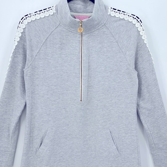 LILLY PULITZER Skipper Popover Dress - Heather Seaside Grey - Picture 6 of 7